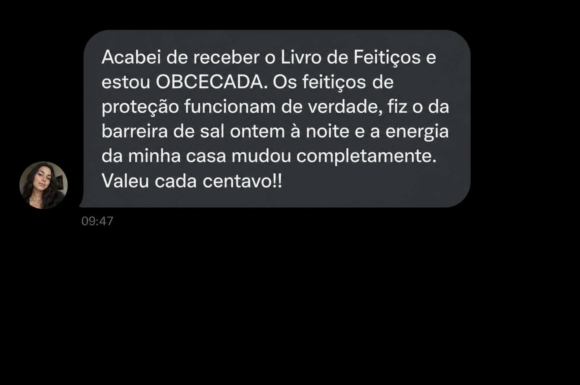 Print de conversa 1 sobre a coleção de grimórios
